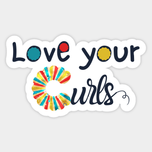 Love your curls - Blue Sticker